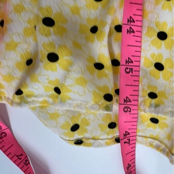 Ganni Floral Crêpe maxi Dress yellow sz 40 - Picture 8 of 8